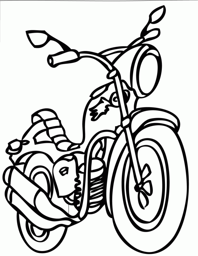 Motorcycle Coloring Page for kids – Handipoints | coloring pages