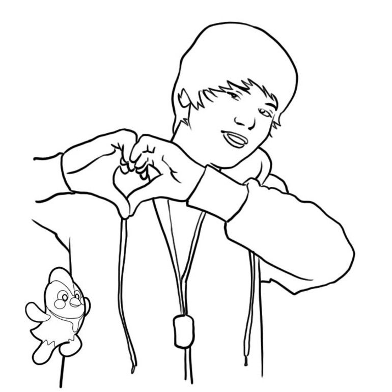 Justin Bieber Coloring Pages Girls