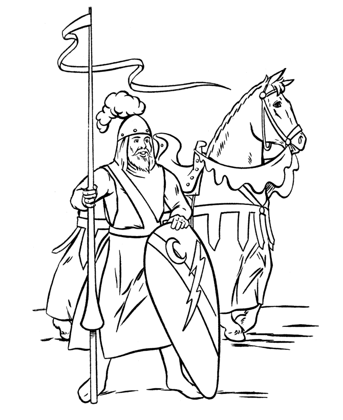 jousting Colouring Pages