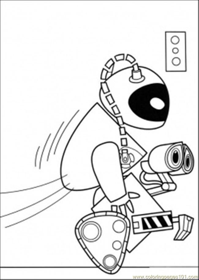 Coloring Pages Wall E And Eva Are Running Away (Cartoons > Wall-E 