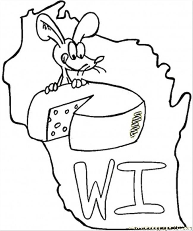 Coloring Pages State Of Wisconsin (Countries > USA) - free 