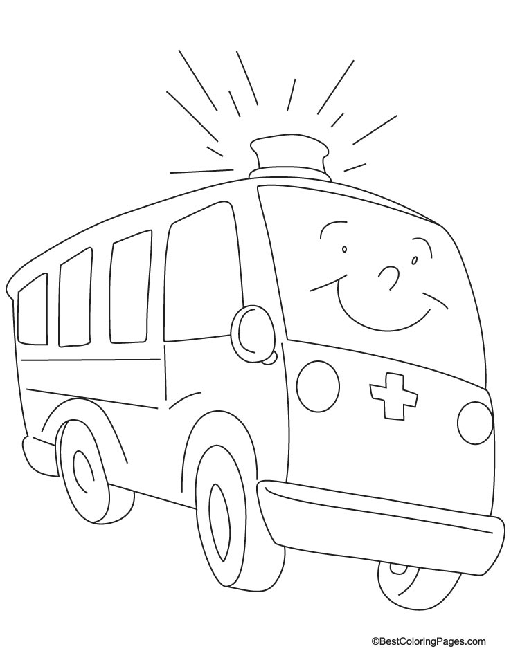 A fast moving ambulance coloring page | Download Free A fast 