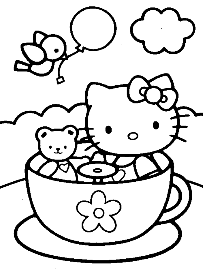 Fargeleggingsark Hello Kitty. Fargelegge Disney print tegninger 