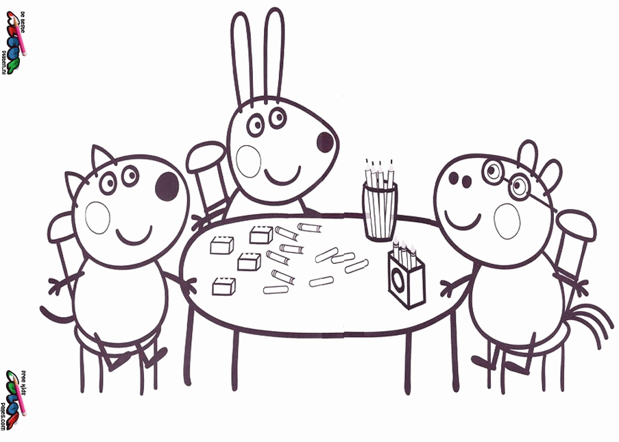 Peppa pig and friends Colouring Pages (page 2)