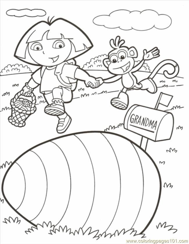 Coloring Pages Dora Boots Easter Color (Cartoons > Dora the 