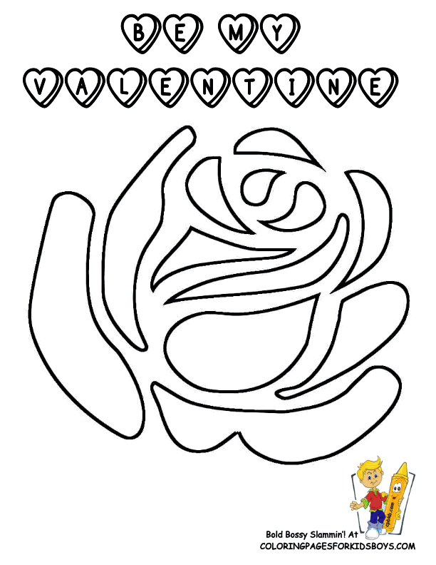valentine coloring rose at pages book for kids boys