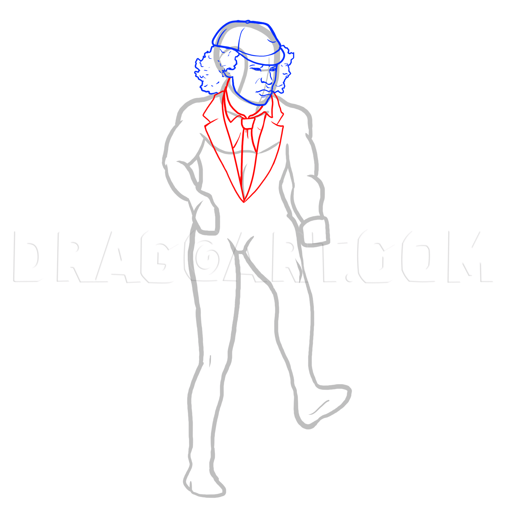 Angus Young, Angus Young From ACDC, Coloring Page, Trace Drawing ...