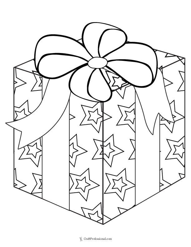 Christmas Gift Coloring Page Coloring Nation