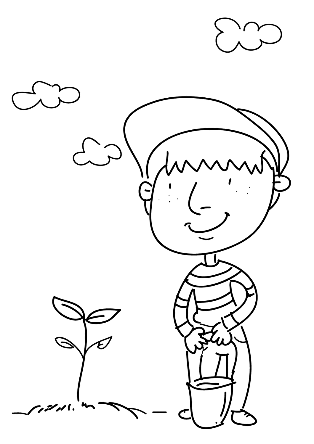 Plant a Tree on Earth Day Coloring Page