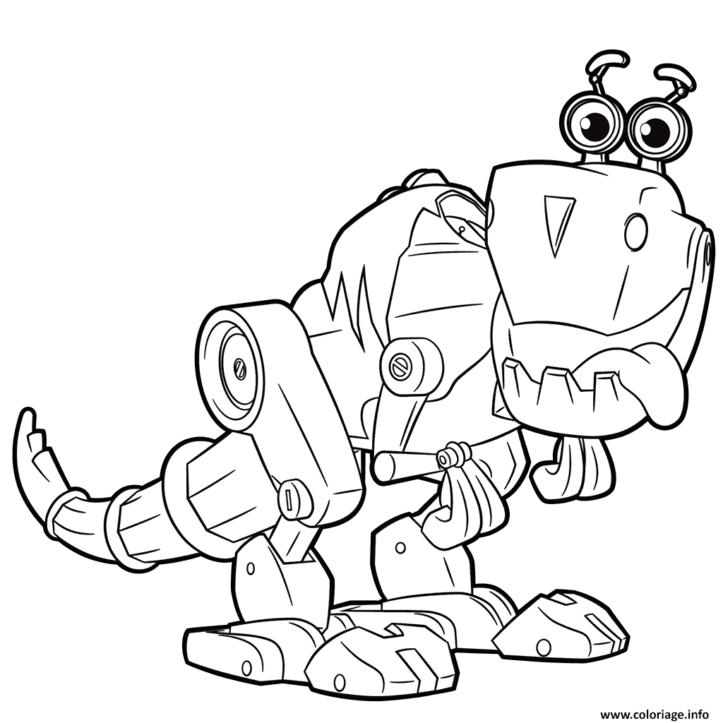 Coloriage Cute Robot From Rusty Rivets Robot Dinosaur Dessin Rusty Rivets à  imprimer