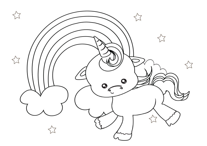 Kawaii Unicorn Coloring Pages | Free unicorn colouring printable