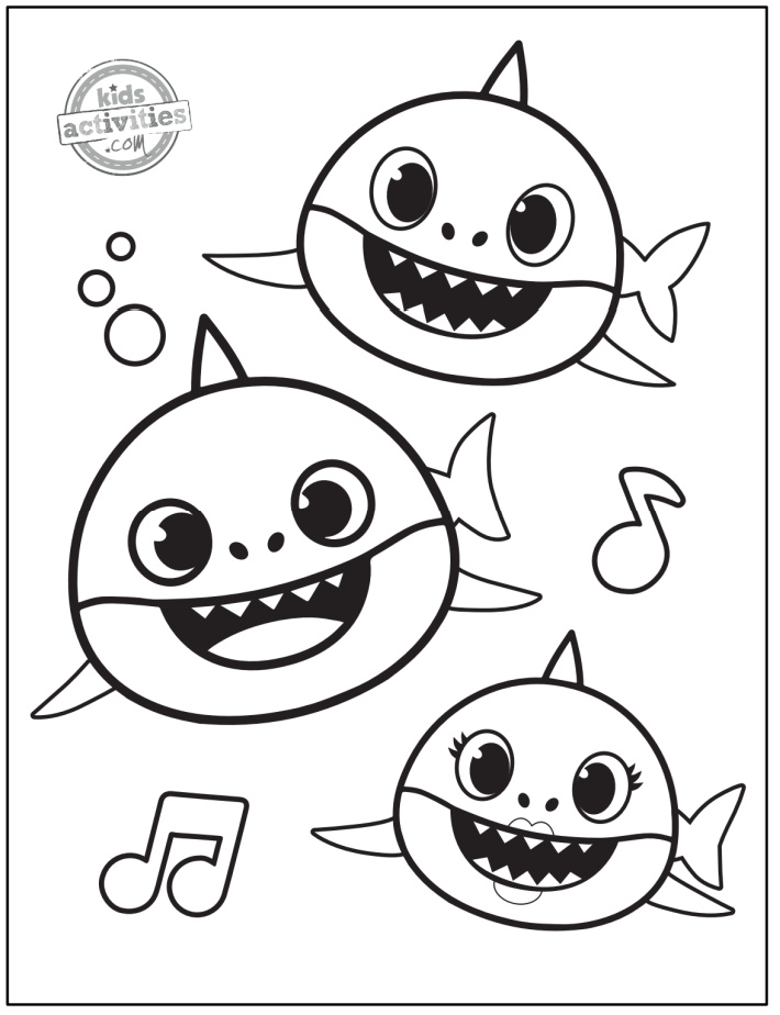 Free Printable Baby Shark Coloring Pages to Download & Print | Kids  Activities Blog