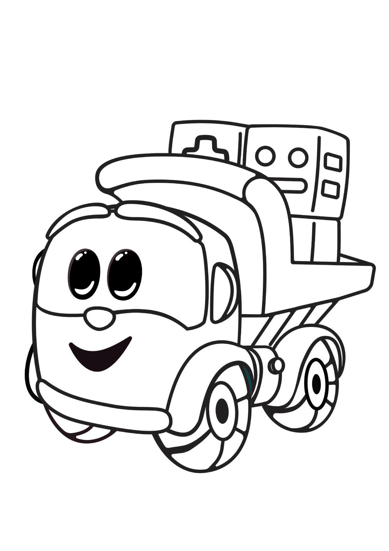 Leo the Truck Coloring Page: Color Leo, Lifty, and Scoop!