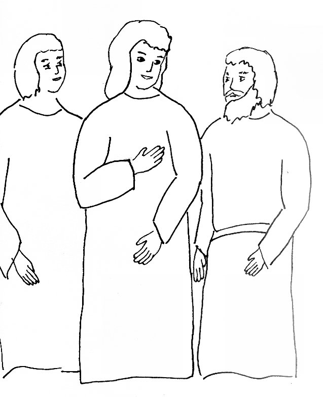 Bible Story Coloring Page for Risen Jesus Appears on the Road to Emmaus |  Free Bible Stories for Children