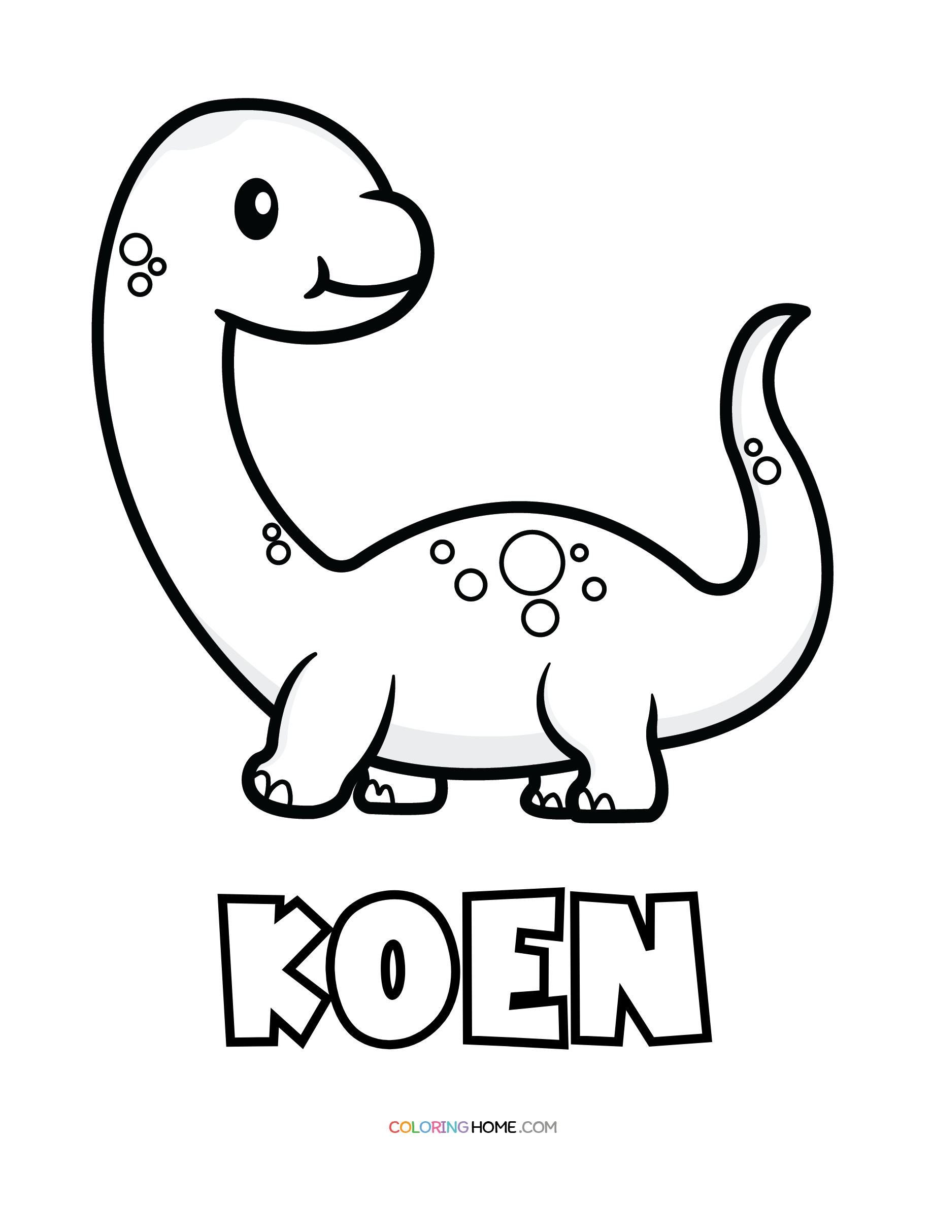 Koen dinosaur coloring page