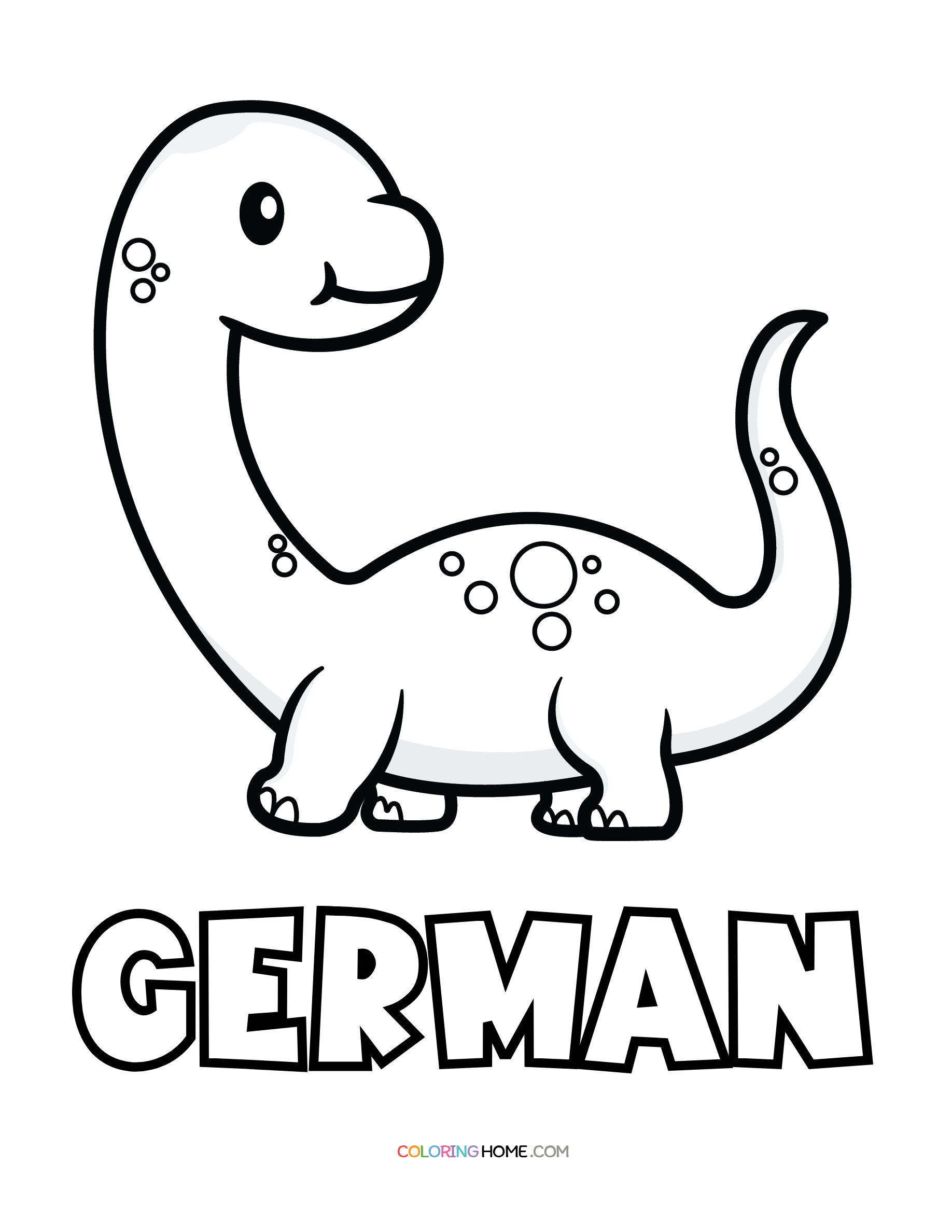 German dinosaur coloring page