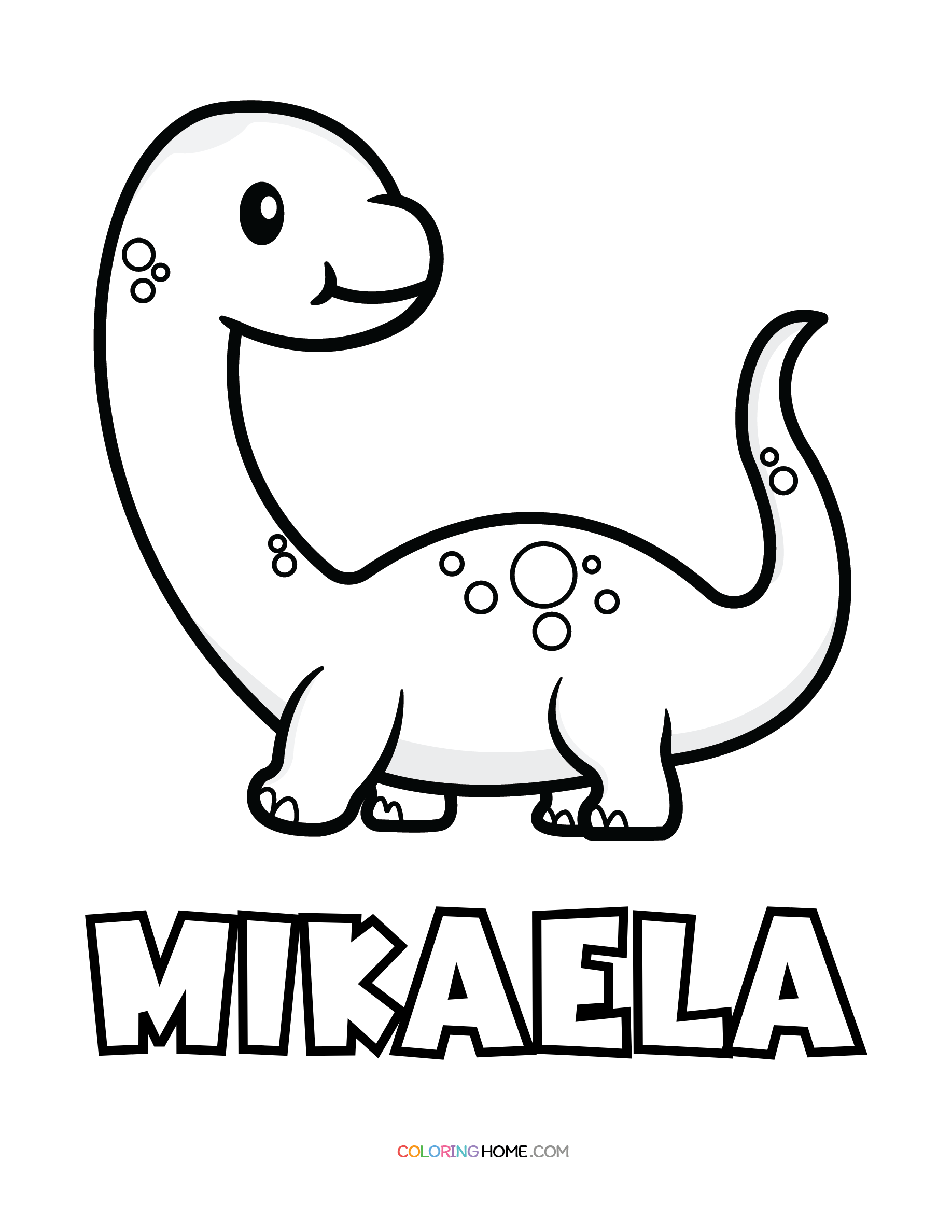 Mikaela dinosaur coloring page