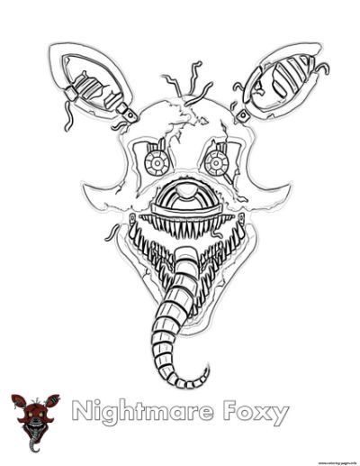 Nightmare Foxy FNAF Coloring Pages ...