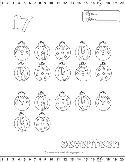 Number 17 Colouring Pages - Get ...