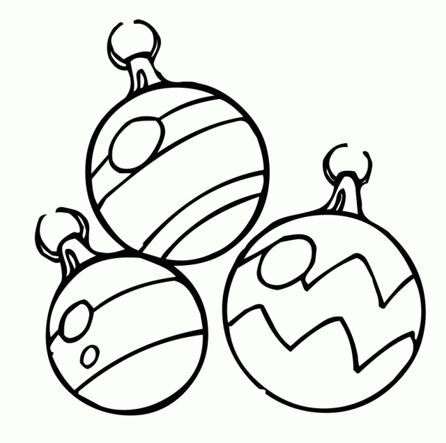 Coloring Christmas Ornaments Tree - Coloring Page For Kids