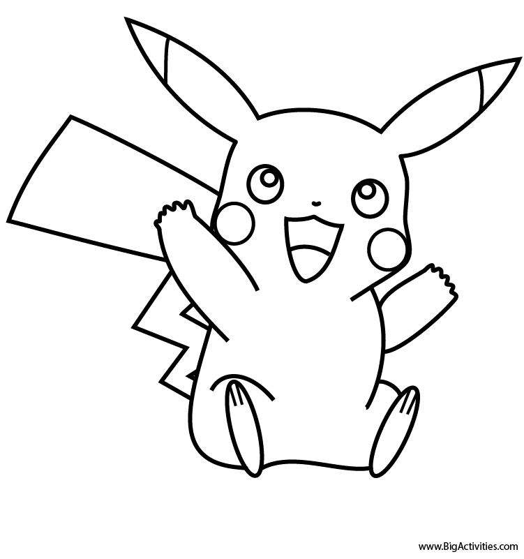 Pikachu - Coloring Page (Pokemon)