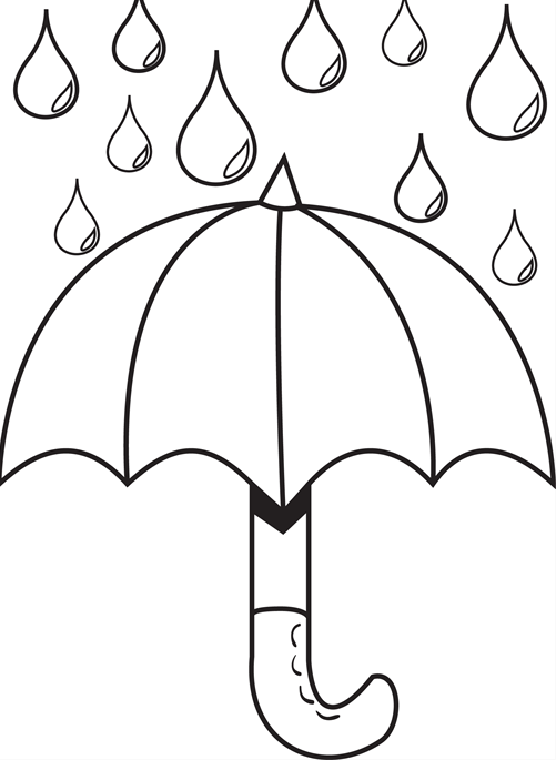 Umbrella Day Coloring Pages : Umbrella With Raindrops Coloring ...