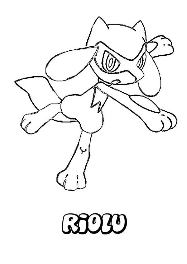 Riolu Pokemon Fighting Style Coloring Pages : Bulk Color