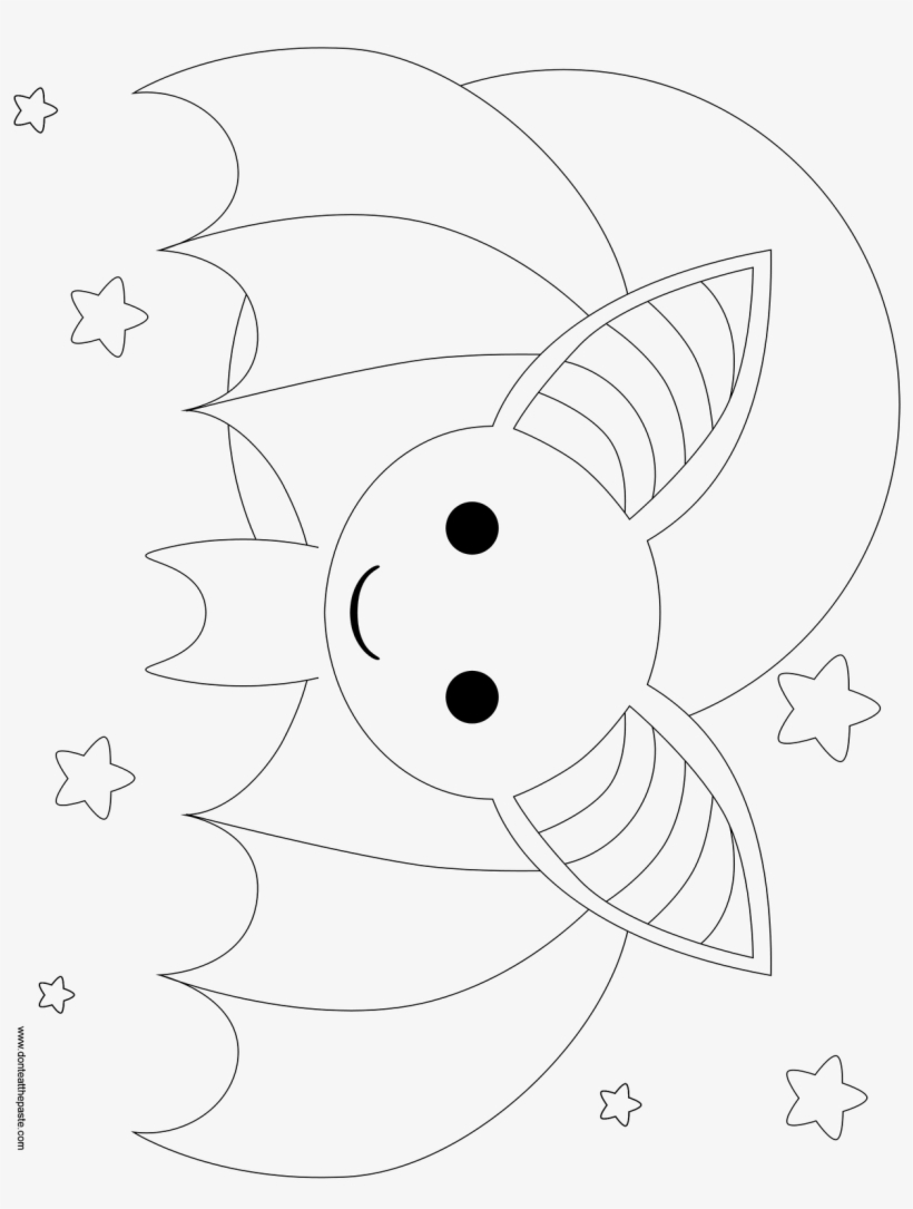 Cute Baby Bat Coloring Pages - Drawing - Free Transparent PNG Download -  PNGkey