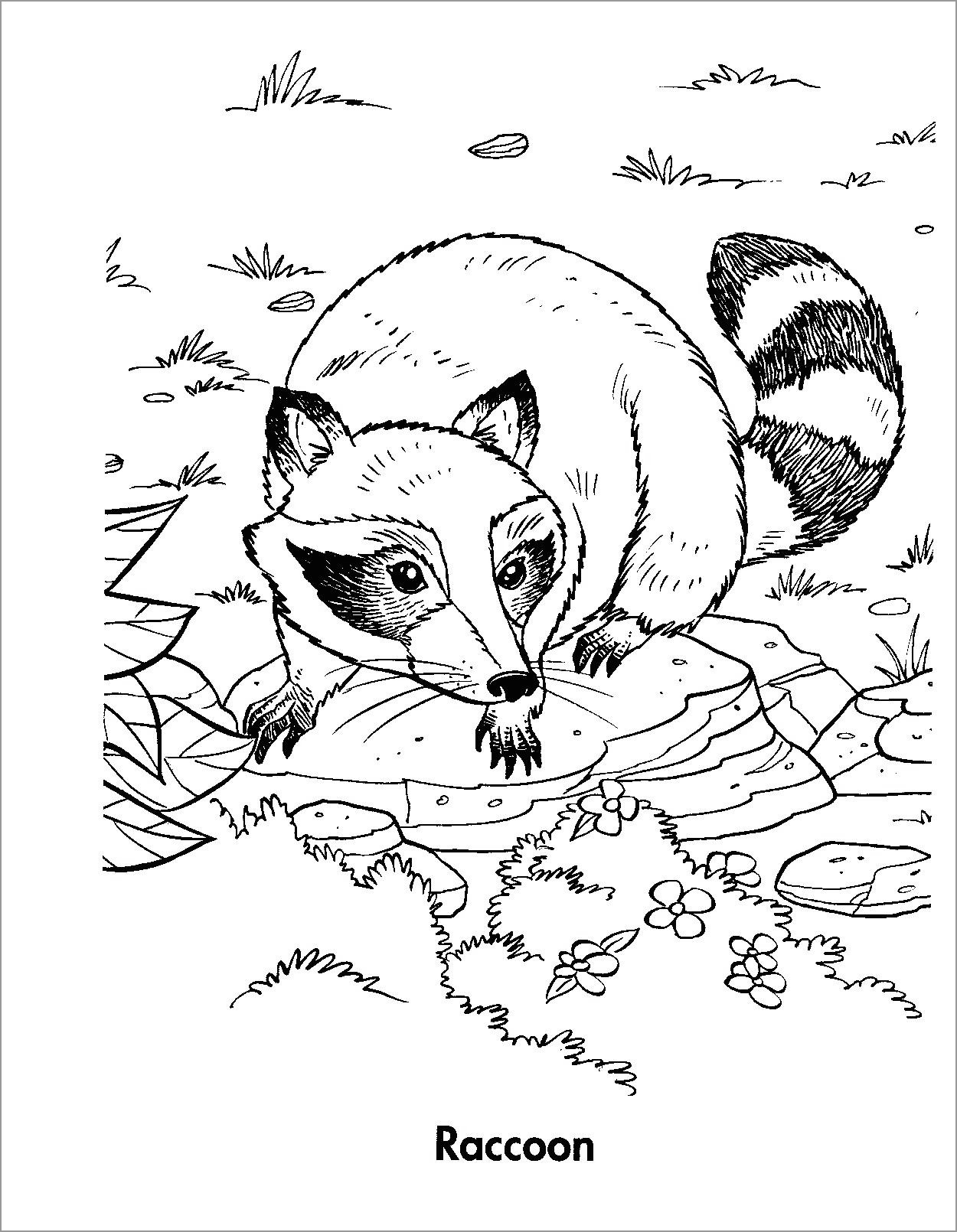 Racoon Coloring Page to Print - ColoringBay