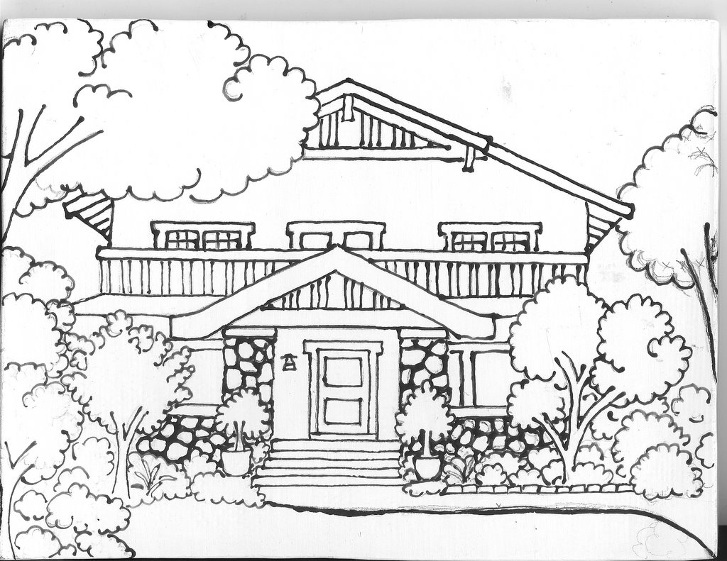 Drawing House #66459 (Buildings and Architecture) – Printable coloring pages