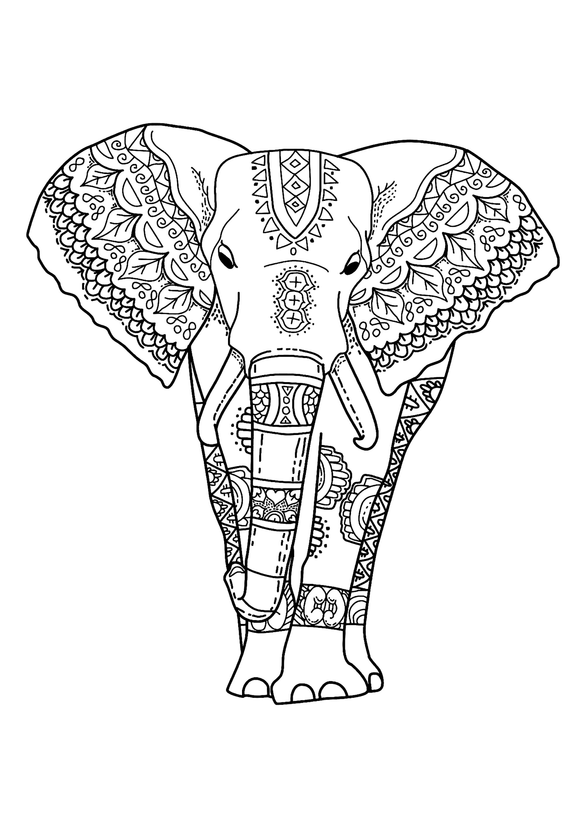 Elephant coloring pages to download - Elephants Kids Coloring Pages