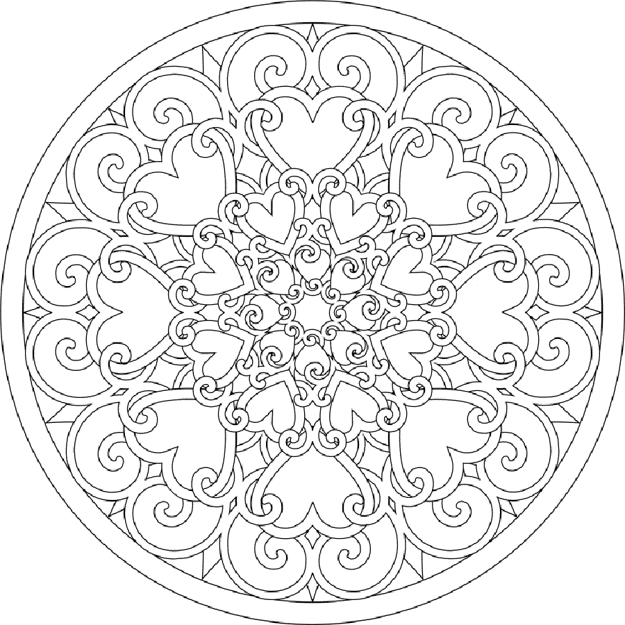 Heart Abstract Coloring Page - Free Printable Coloring Pages for Kids