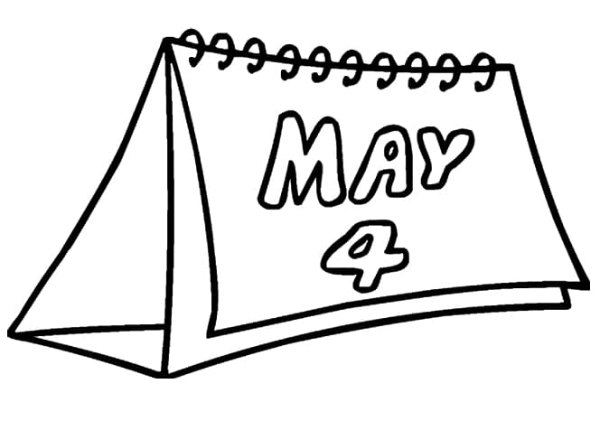 May 4 Calendar Coloring Page - Free Printable Coloring Pages for Kids