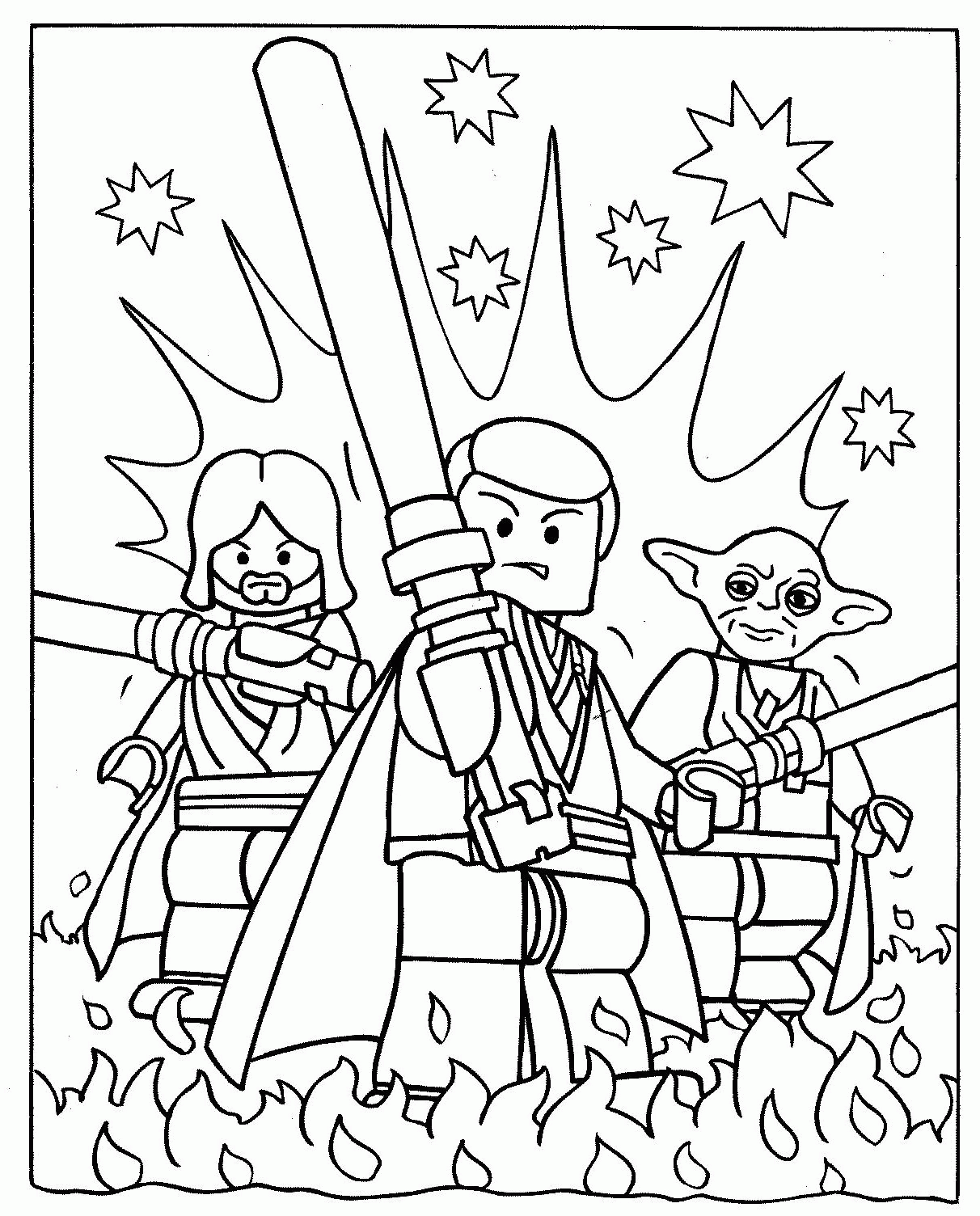 Obi Wan And Luke Skywalker With Yoda Coloring Pages Coloring Pages ...