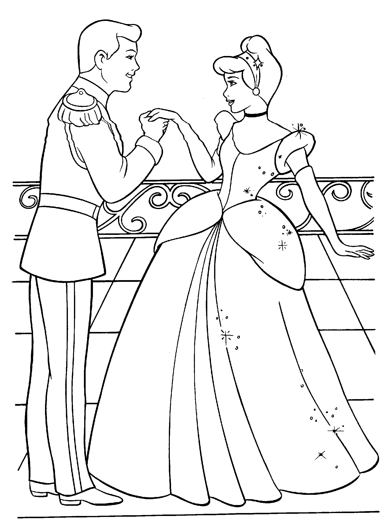 cinderella color page - High Quality Coloring Pages