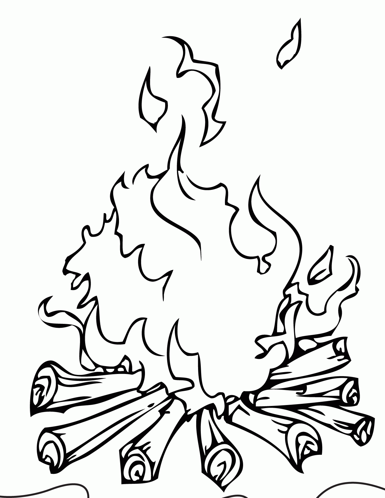 Campfire Coloring Page - Handipoints