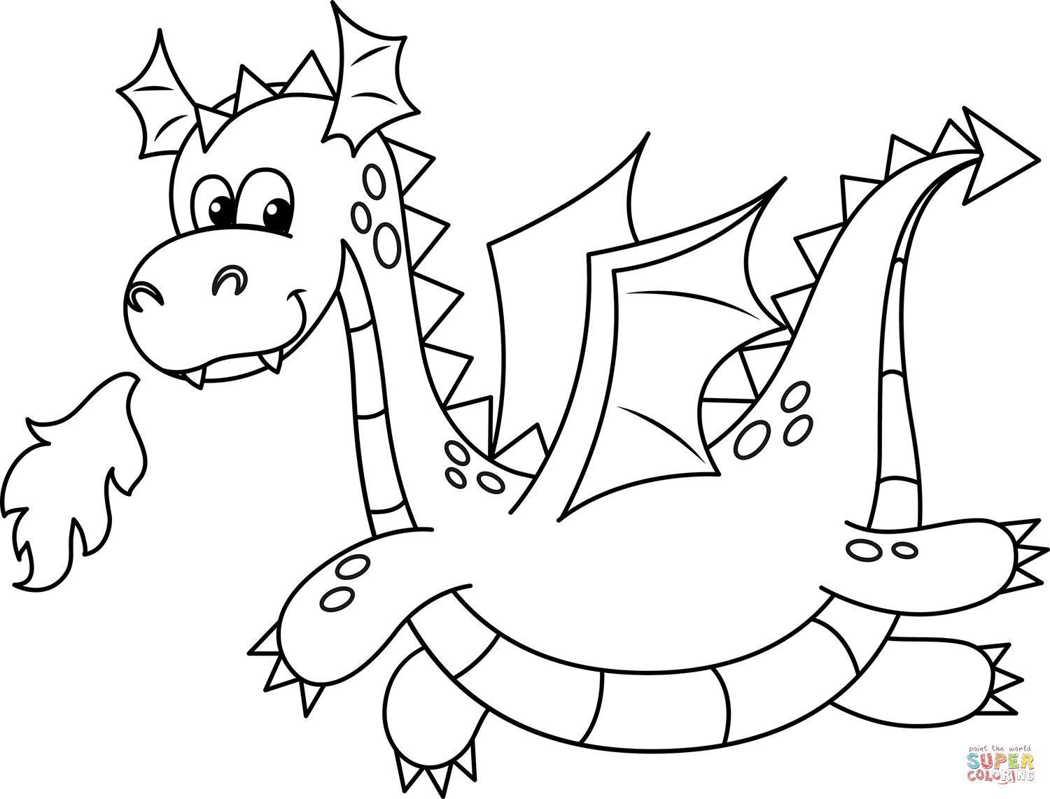 Cute Dragon coloring page | Free Printable Coloring Pages