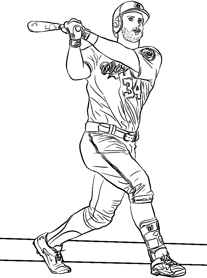 Bryce Harper Coloring Pages - MLB Coloring Pages - Coloring Pages For Kids  And Adults