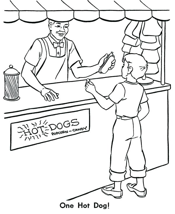 Hot Dog Coloring Page at GetDrawings | Free download