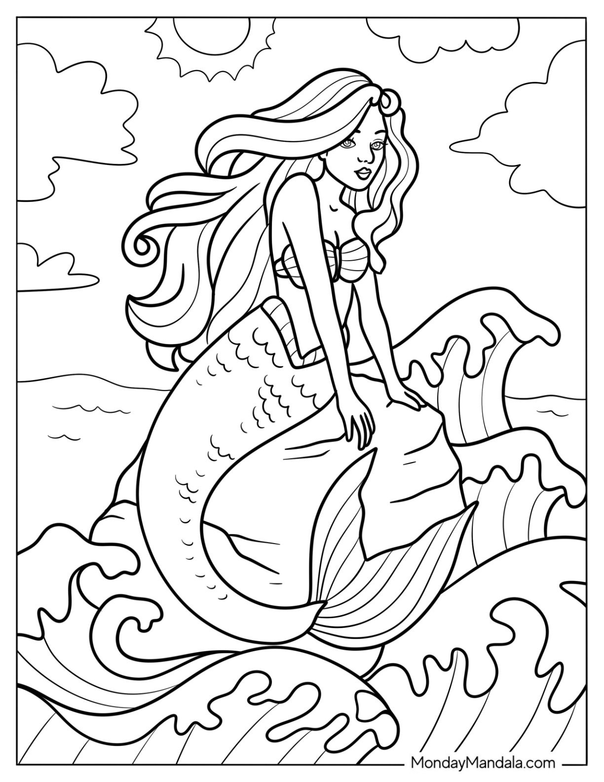 67 Mermaid Coloring Pages (Free PDF Printables)