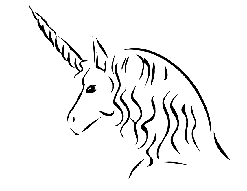Unicorn Coloring Page | Side View Of Unicorn's Head