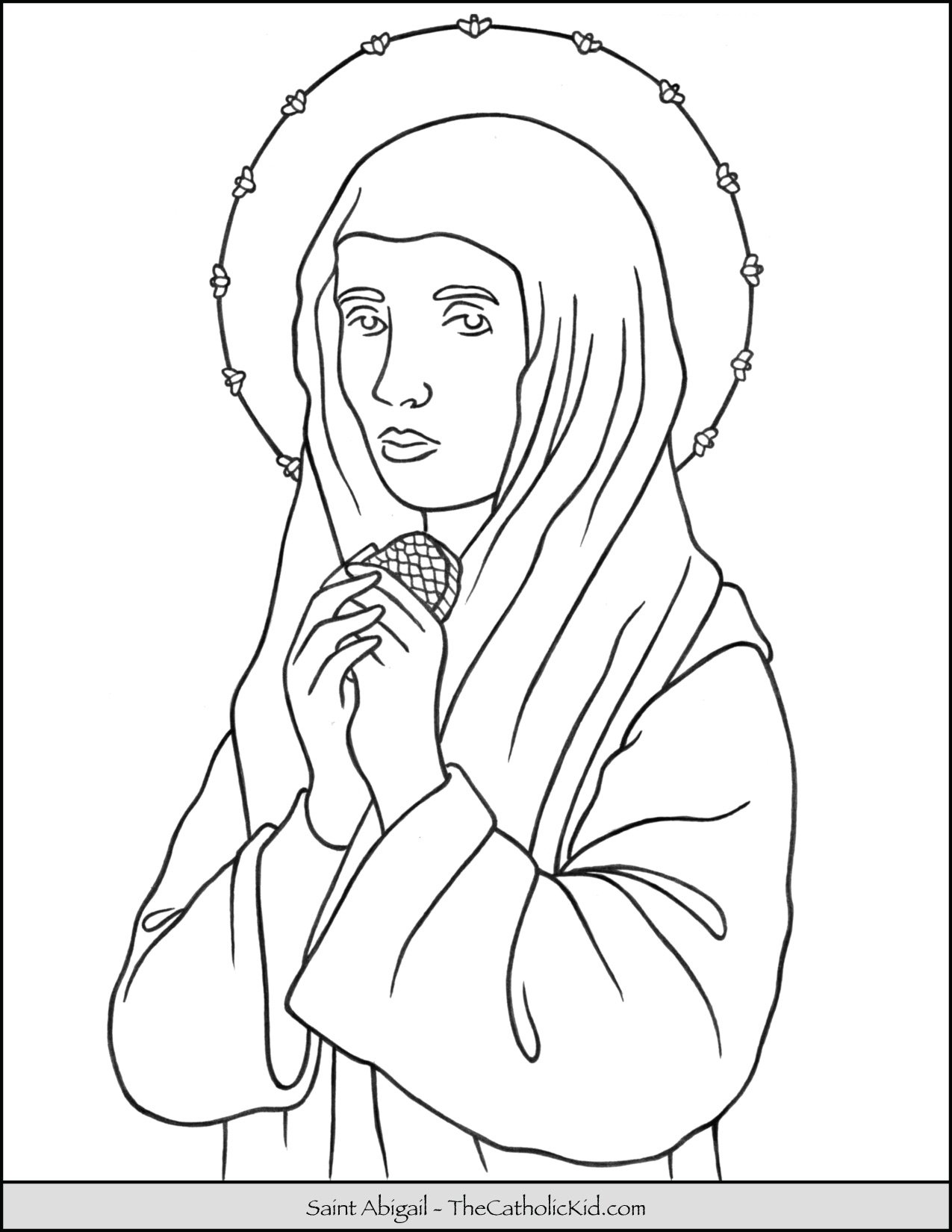 Saint Abigail Coloring Page - TheCatholicKid.com