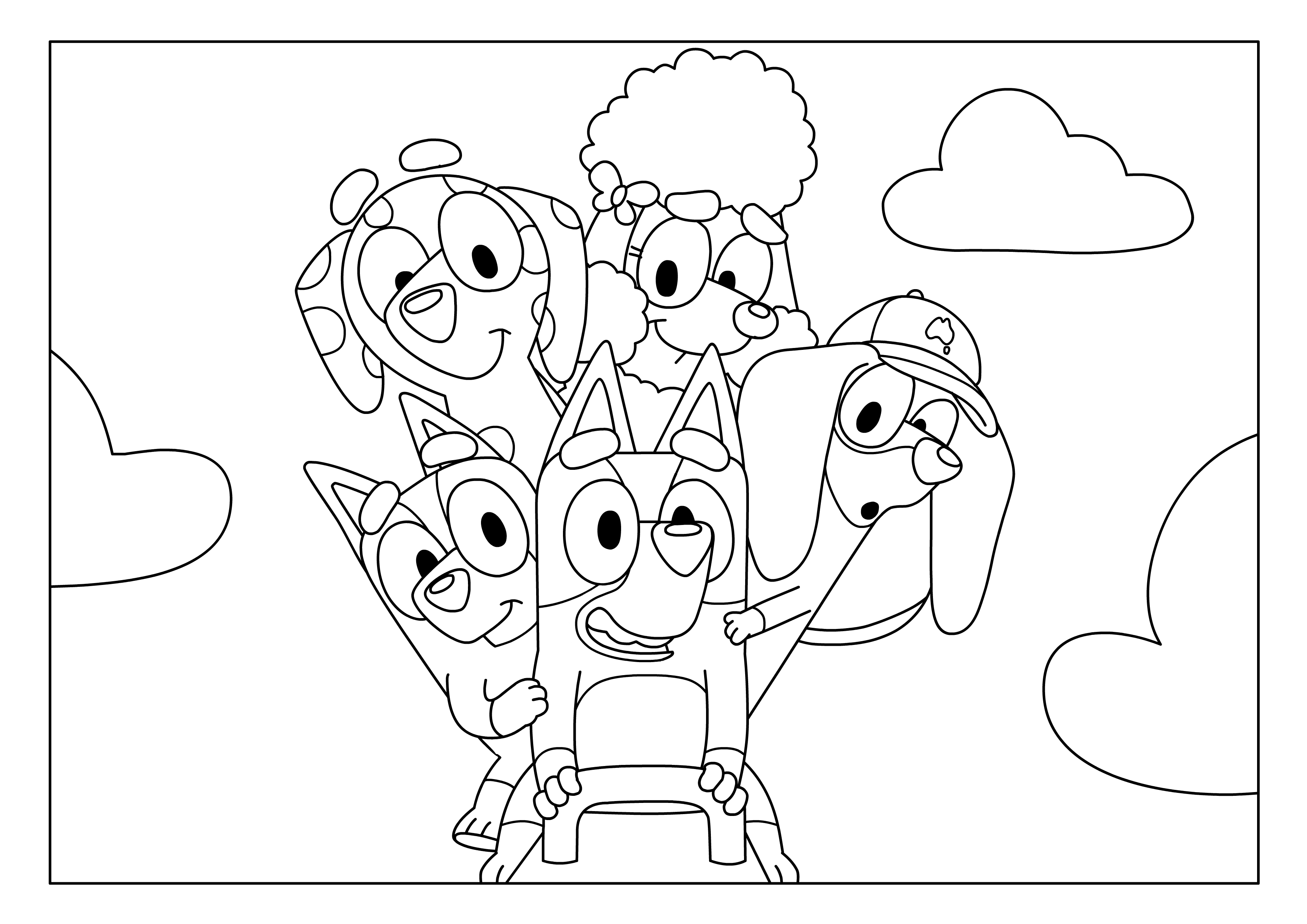 Bluey friends colouring sheets - Bluey Official Website