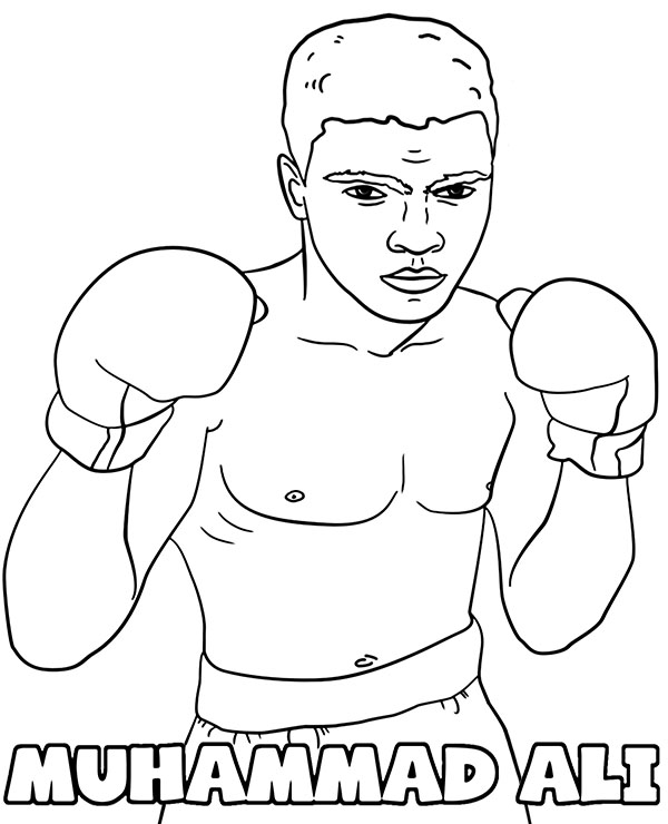 Print Muhammad Ali coloring picture