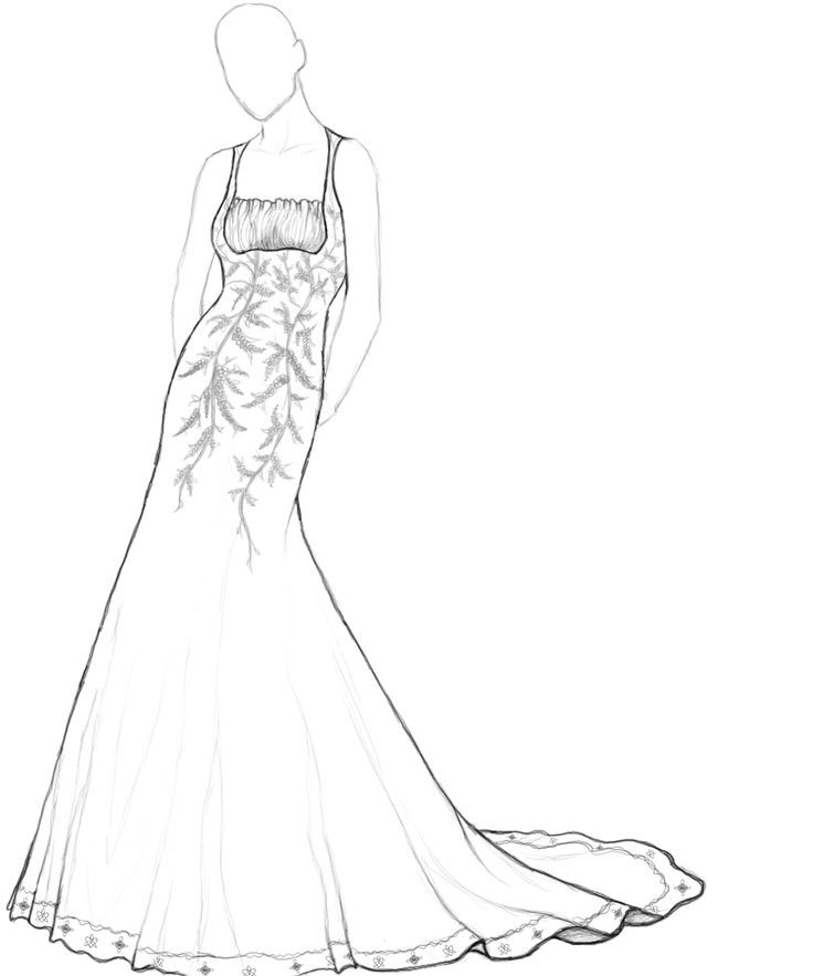 Of Wedding Dresses - Coloring Pages for Kids and for Adults