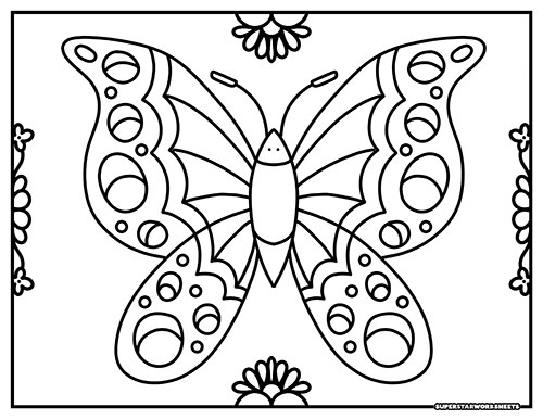 Butterfly Coloring Pages - Superstar Worksheets