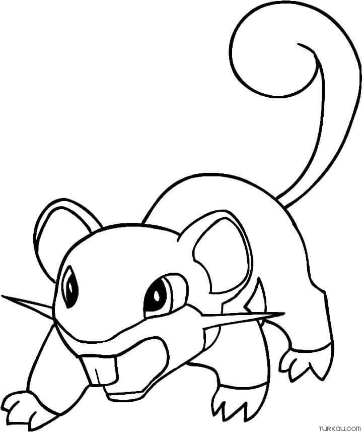 Pokemon Rattata Coloring Page » Turkau