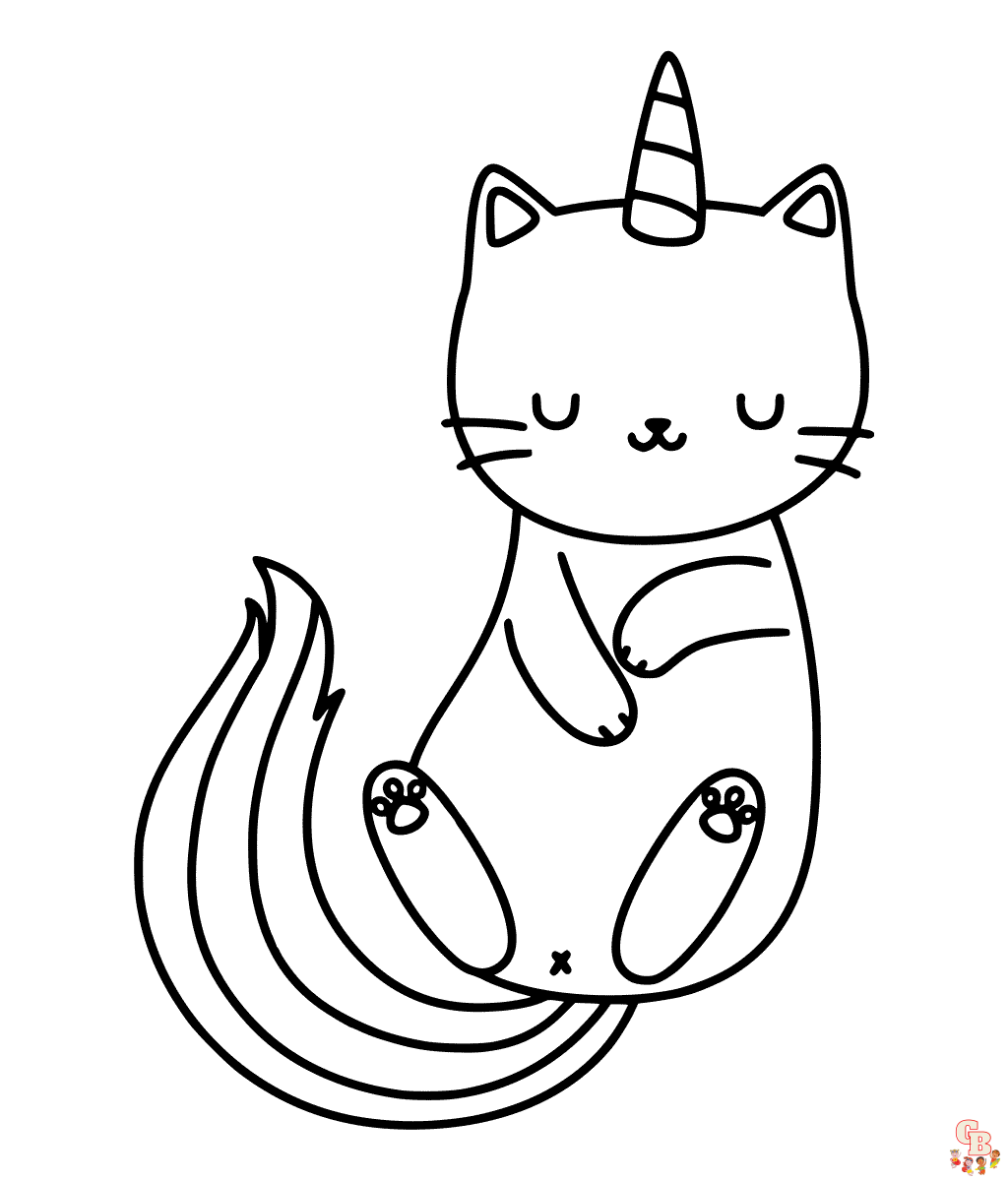 Free Mermaid Cats Coloring Pages for Kids | GBcoloring