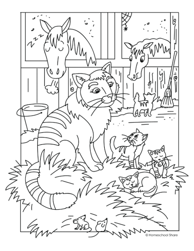 Farm Animals Coloring Pages - Homeschool Share