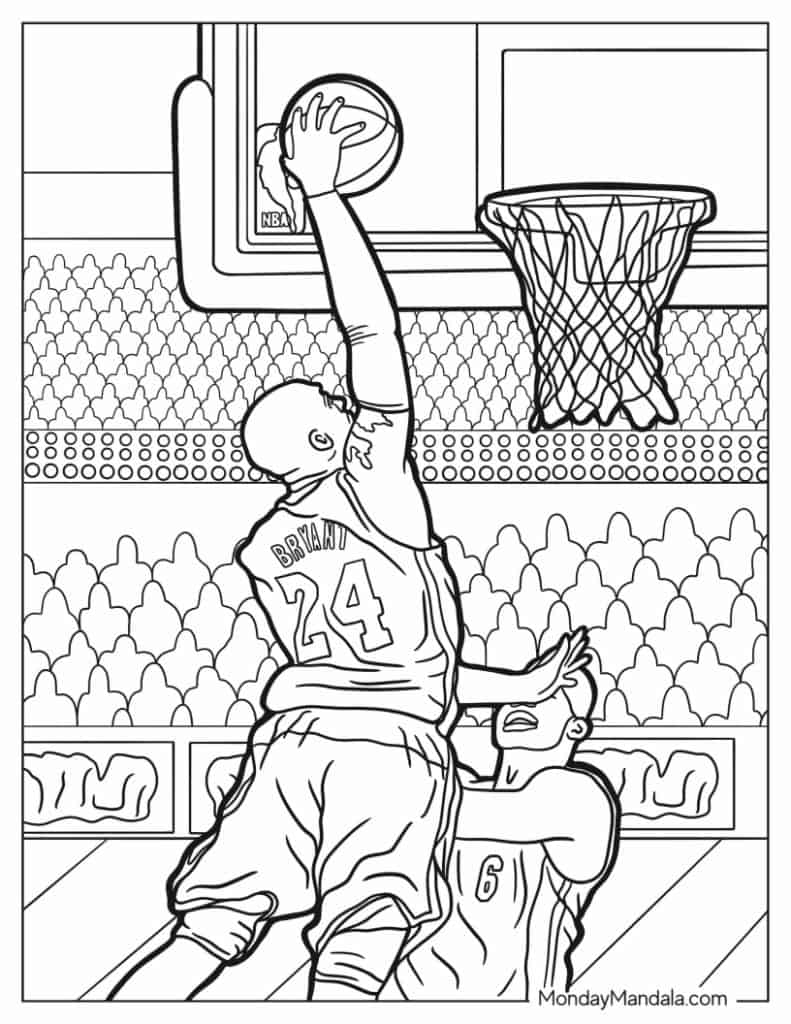 30 Basketball Coloring Pages (Free PDF Printables)